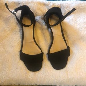 Black suede strappy sandal